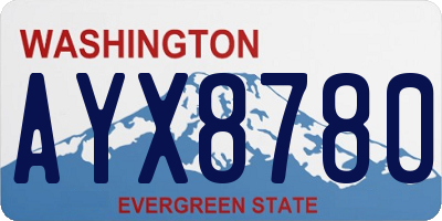 WA license plate AYX8780