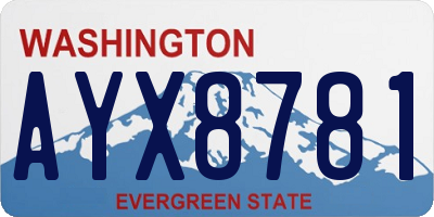 WA license plate AYX8781