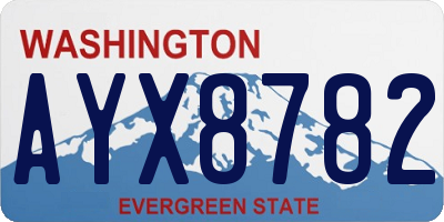 WA license plate AYX8782