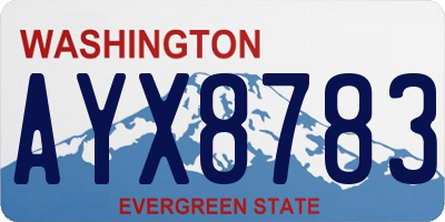 WA license plate AYX8783