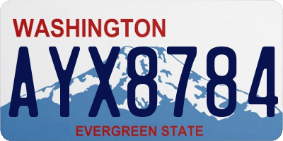 WA license plate AYX8784