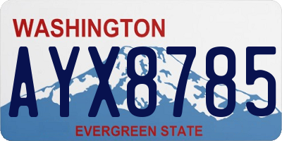 WA license plate AYX8785