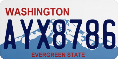 WA license plate AYX8786