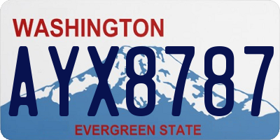 WA license plate AYX8787