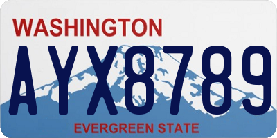 WA license plate AYX8789