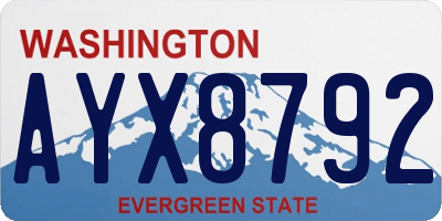 WA license plate AYX8792