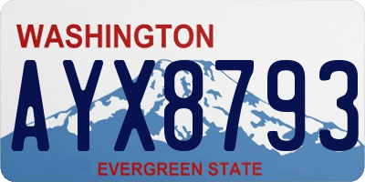 WA license plate AYX8793