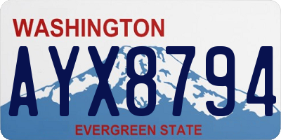 WA license plate AYX8794