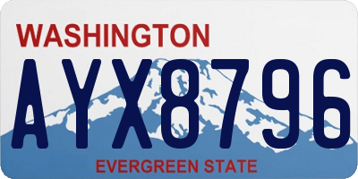 WA license plate AYX8796