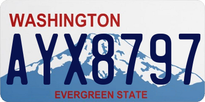 WA license plate AYX8797