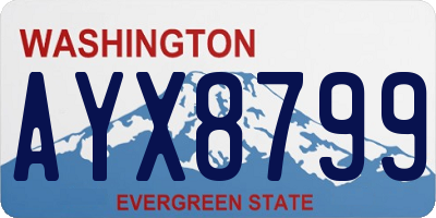 WA license plate AYX8799