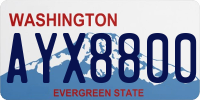 WA license plate AYX8800