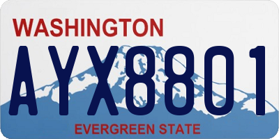 WA license plate AYX8801