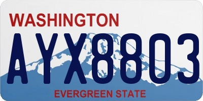 WA license plate AYX8803