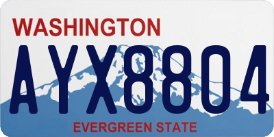 WA license plate AYX8804