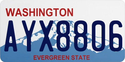 WA license plate AYX8806