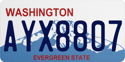 WA license plate AYX8807