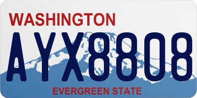 WA license plate AYX8808