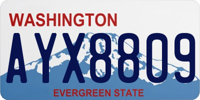 WA license plate AYX8809