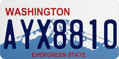 WA license plate AYX8810