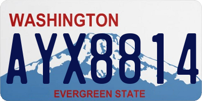 WA license plate AYX8814