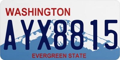 WA license plate AYX8815