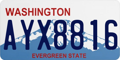 WA license plate AYX8816