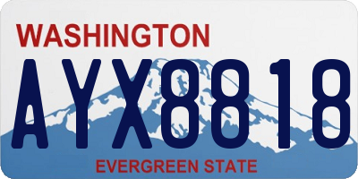 WA license plate AYX8818