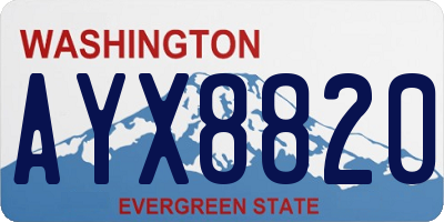 WA license plate AYX8820