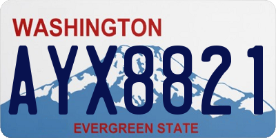 WA license plate AYX8821