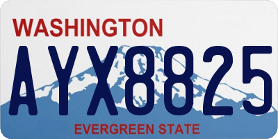 WA license plate AYX8825