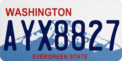 WA license plate AYX8827