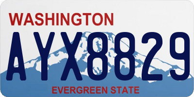 WA license plate AYX8829