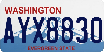 WA license plate AYX8830