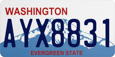 WA license plate AYX8831