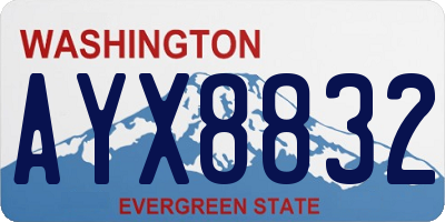 WA license plate AYX8832