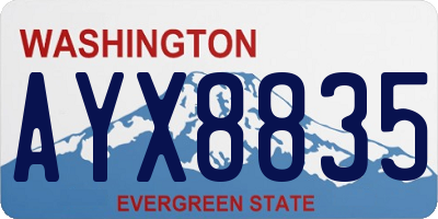 WA license plate AYX8835