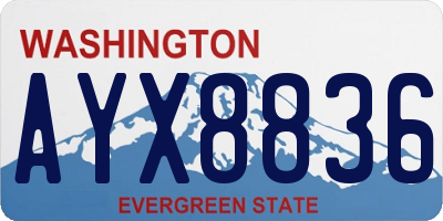 WA license plate AYX8836