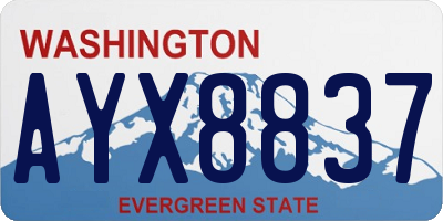 WA license plate AYX8837