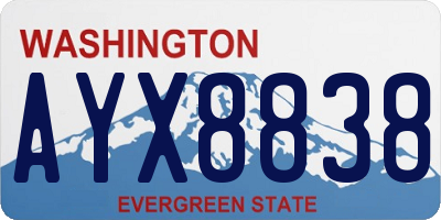 WA license plate AYX8838