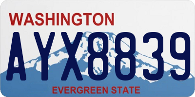 WA license plate AYX8839