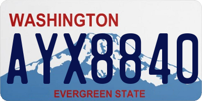 WA license plate AYX8840