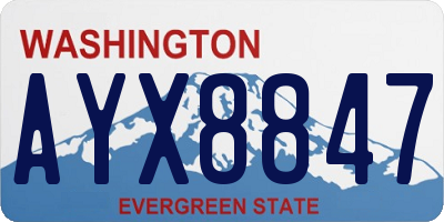 WA license plate AYX8847