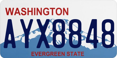 WA license plate AYX8848