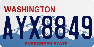 WA license plate AYX8849