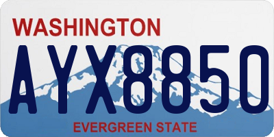 WA license plate AYX8850