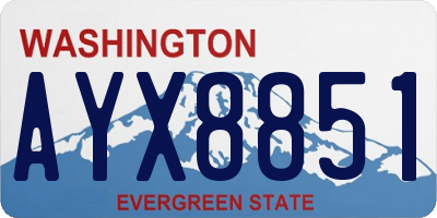 WA license plate AYX8851