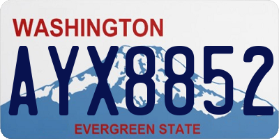 WA license plate AYX8852