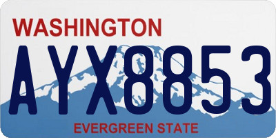 WA license plate AYX8853