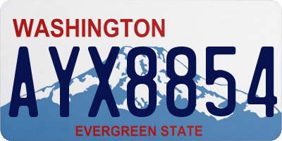 WA license plate AYX8854